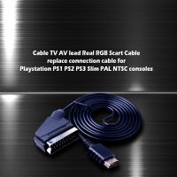 สายเคเบิลเชื่อมต่อเปลี่ยนสาย Scart Rgb จริง Tv Av สายเคเบิลสำหรับโซนี่ Playstation Ps1 Ps2คอนโซลที่บาง Ps3