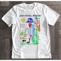 Jean Michel Basquiat NY Yankees "Reggie Jackson" เสื้อยืดผู้ชายฤดูร้อนแฟชั่นผู้ชาย Tshirt