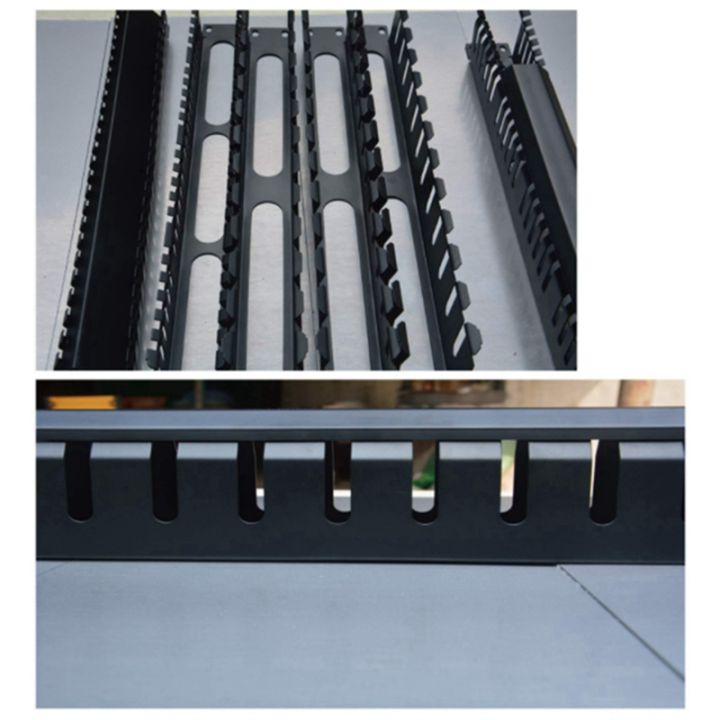 4x-1u-cable-management-horizontal-mount-19-inch-server-rack-12-slot-metal-finger-duct-wire-organizer-with-cover