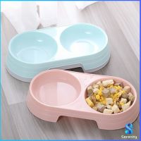 Serenity ชามข้าวแมว ชามข้าวหมา แบบ 2 หลุม 2 Size ชามใส่น้ำ และอาหาร Pet bowl