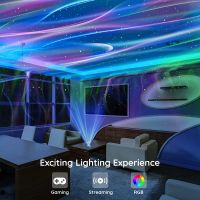 Aurora Borealis Starry Sky Projector Night Light พร้อมรีโมทจับเวลา Moon LED โคมไฟห้องนอนเด็ก Home Room ตกแต่ง Nightlights