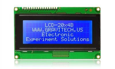 20x4 White on Blue Character LCD with Backlight - LCDP-0209