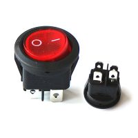 KCD1 20MM Round Rocker Switch Square Base 4 Pins AC 250V 6A 125V 10A Black Red Color ON/OFF 4 Feet Power Switches Electrical Circuitry  Parts