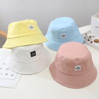 {Taiduobao} หมวกบ็อบ Unisex แฟชั่นหน้ายิ้มหมวกสำหรับเด็กสีเหลือง Topi Bucket ฮิปฮอป Gorro หมวกปีกกว้างผู้ชายหมวกสำหรับเด็ก