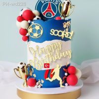 Gold Football Theme Happy Birthday Cake Topper Set Kids Sports Birthday Party Cake Topper Baby Shower Dessert Cake Decorations