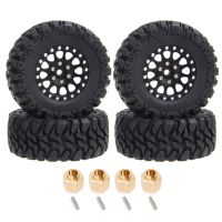 4Pcs 62X24mm 1.2 Inch Metal Beadlock Wheel Rim Tire Set for 1/18 1/24 RC Crawler Car TRX4M Axial SCX24 AX24 FCX24