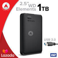 WD Elements ฮาร์ดดิสก์พกพา HDD 2.5 นิ้ว ความจุสูง 1TB ความเร็วสูง Portable Storage น้ำหนักเบา กะทัดรัด 2.5 inches (WDBUZG0010BBK-WESN) USB3 เชื่อมต่ออเนกประสงค์ External Harddisk จัดเก็บไฟล์ ภาพถ่าย วิดีโอ เพลง ข้อมูลสำคัญ สินค้าประกัน 3 ปี