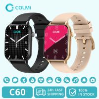 นาฬิกาอัจฉริยะ C60 COLMI ขนาด1.9นิ้วแบบเต็มหน้าจอโทรผ่านบลูทูธอัตราการเต้นของหัวใจการตรวจสอบการนอนหลับ100รุ่นกีฬาสมาร์ทวอท์ชผู้ชายผู้หญิง KirkCr