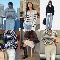 cpjgirlxx | *พร้อมส่ง5สี* อ่านรายละเอียด Popo zip-up Sweater - สเว็ตเตอร์ไหมพรมเกาหลีซิปครึ่งตัว