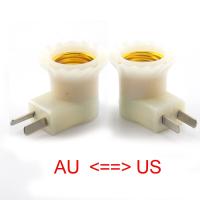 ฐาน US AU ตัวแปลงแหล่งจ่ายไฟ E27หลอดไฟ LED สำหรับไฟ Led เต้ารับตัวแปลงไฟฟ้ากระแสสลับ110โวลต์220โวลต์อียู Steker Saklar ไฟติดเพดาน &amp; Compone