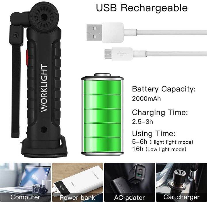 new-cob-led-tactical-flashlight-usb-rechargeable-torch-waterproof-work-light-magnetic-lanterna-hanging-lamp-for-night-lighting-rechargeable-flashlight