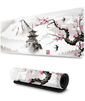 ㍿✥ Mouse Pad Cherry Blossom Custom Computer New Table Pad Office Laptop Natural Rubber Soft Mouse Pad Japanese Pagoda And Cherry Bl