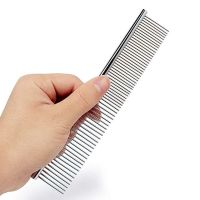 Pet Hair Removal Comb Stainless Steel Dual-Use Cat Dog Grooming Comb For Shaggy Pets Gently Removes Loose Undercoat And Tangles Brushes  Combs