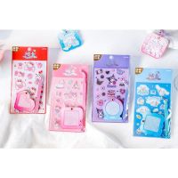 Sanrio Sticker Set Glitter Stickers with Keychain Tweezer DIY Pendant Gift