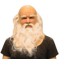 White Hair Beard Santa Claus Mask Funny Mask Super Soft Latex Mask Headgear Cosplay Old Man Performance Props Halloween Masks