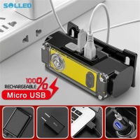 SOLLED ซัง Led เหนี่ยวนำไฟหน้า6โหมดแบบพกพา Ip64กันน้ำ Usb ชาร์จหัวไฟฉายไฟฉาย