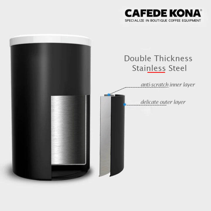 cafede-kona-304-stainless-coffee-bean-storage-jar-กระปุกเก็บเมล็ดกาแฟ-มีช่องระบายอากาศออก-unidirectional-vent-storage-jar