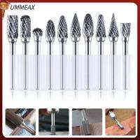 UMMEAX 10ชิ้นเพชรคู่แกะสลักหัวบดไฟฟ้าทังสเตนเหล็กคาร์ไบด์สว่านสำหรับ Dremel เครื่องตัดมิลลิ่งเสี้ยนดอกสว่าน