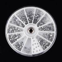 Monja 2400pcs Clear Nail Art Shiny Flatback Rhinestones Beads Charm Crystal Gem Decoration Accessories Home DIY