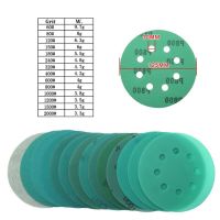 5pcs 5Inch 8Hole Sanding Discs Hook &amp; Loop Wet Dry PET Film Green Sandpaper Polishing 60-2000 Optional Grit Power Sanders