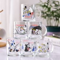 【High-end cups】 สร้างสรรค์400มิลลิลิตรการ์ตูนฮิปโป Mumin ครอบครัวแก้วทนความร้อนแก้วนมกาแฟน้ำผลไม้ชายามบ่ายอาหารเช้าถ้วยคู่น่ารัก