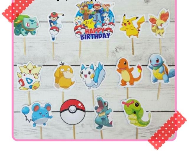 Satu Set Toper Topper Cake Hiasan Kue Ulang Tahun Karakter Pokemon Pikachu Lazada Indonesia