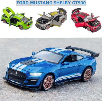 1:32 FORD MUSTANG SHELBY GT500 Die-Cast Vehicles Alloy Car Model Sound And Light Pull Back Function Car Model Collection Car Toys