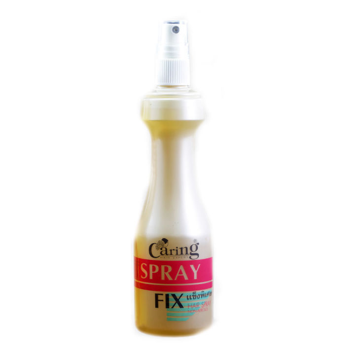 Caring Spray FIX Hair Spy แคริ่ง สูตรแข็งพิเศษ สีทอง 220 ml.