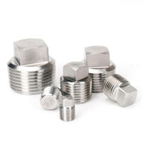 Stainless 304 Pipe Fitting Square Plug 1/8" 1/4" 3/8" 1/2" 3/4" 1" Pipe Fittings Accessories