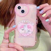 เคสโทรศัพท์มือถือ TPU ใส กันรอยขีดข่วน กันฝุ่น รูปหัวใจ แมว สีชมพู สําหรับ IPhone 11 14 13 12 Pro Max XR