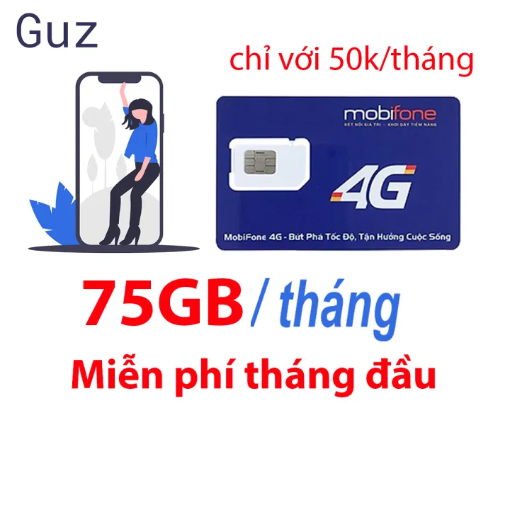 Sim Mobifone 4G Fd50 Gói 2,5Gb/Ngày (75Gb/Tháng) Free Tháng Đầu - Sim...