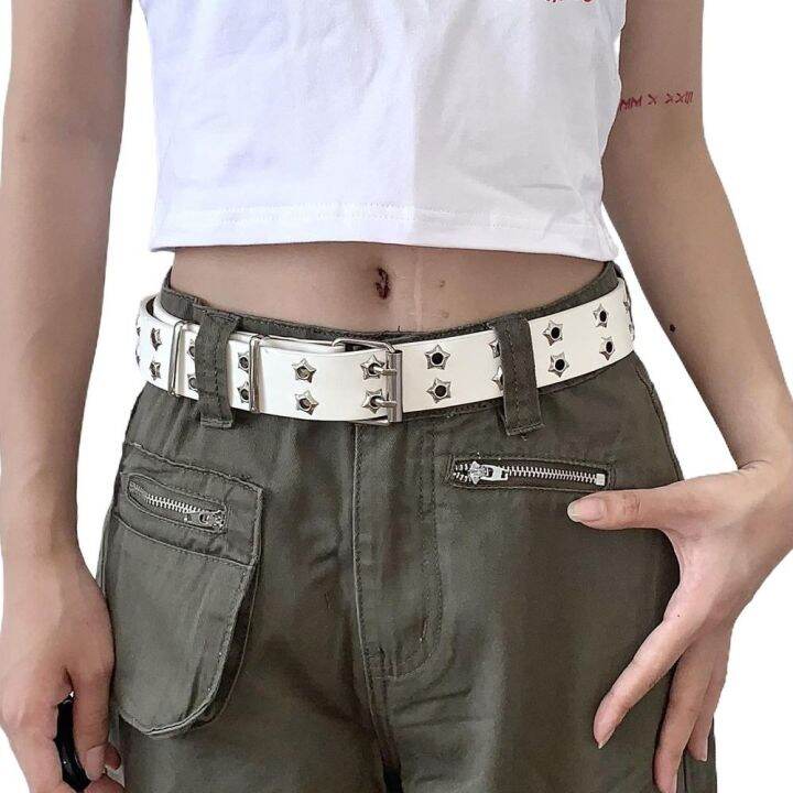 y2k YOCKY Adjustable Elegant Belt Accessories Star Hole Wide Side For
