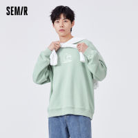 Semir เสื้อยืดผู้ชาย2022ฤดูใบไม้ผลิเสื้อผ้าผู้ชายคู่รอบคอหลวมผู้ชายถักด้านบนเสื้อกันหนาวหมวกเสื้อผ้า