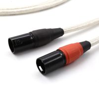 1PAIR XLR MALE PLUG Audio Cable Signature OFC Silver Platedr Interconnect Cable