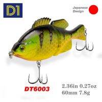 D1เหยื่อล่อ VIB แบบหลายข้อต่อขนาด60มม./7.8ก. เหยื่อแข็งแบบไม่ใช้น้ำมันสำหรับฤดูหนาวอุปกรณ์ตกปลากะพง