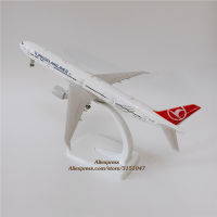 19ซม. แอร์ตุรกีเครื่องบินโบอิ้ง777 B777แบบจำลองเครื่องบิน Pesawat Aloi รุ่น Logam Pesawat Diecast Pesawat W Roda Pendaratan เกียร์