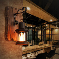 Wooden Wall lamp For Studio Coffee Bar Restaurant industrial wall sconces Indoor outdoor vintage lantern lamp retro wall light
