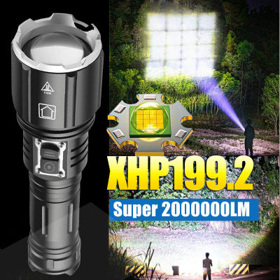LM Powerful LED Flashlight XHP199.2 Type-C USB Rechargeable Flash Light 5Modes Zoom Torch Tactial Flash Lantern Use 26650