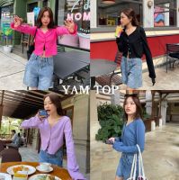 YAM TOP by sistersfabric เสื้อเเขนยาวผ้าร่อง พร้อมส่ง