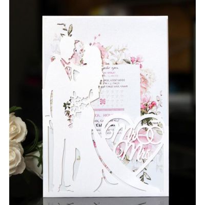50pcs Laser Cut Elegant Wedding Invitations Card Personalized Bride And Groom Valentines Day Wedding Decoration Party Supplies