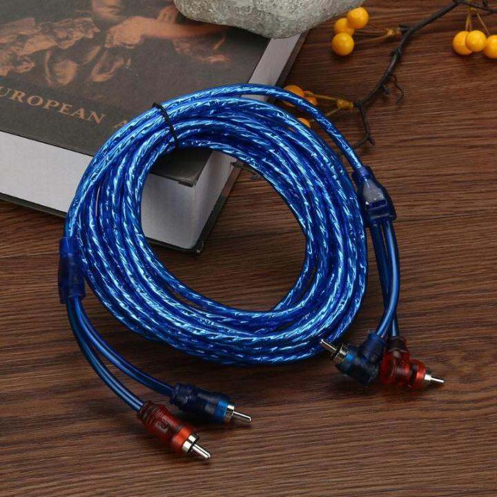 2 5M Rca To 2 Rca Plug Car Audio Amplifier Braided Pure Copper Cable