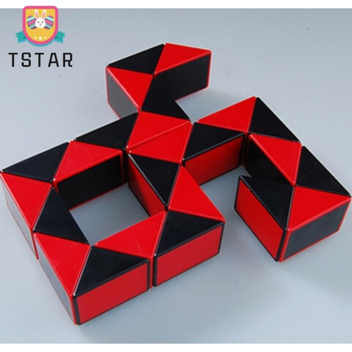 tstarลูกบาศก์ปริศนารูบิคสีแดง-ดำ-อุปกรณ์เสริมสำหรับไม้บรรทัดงูขนาด15นิ้ว