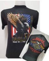 เสื้อผ้าบางฮาเลย์ Harley-Davidson ผ้ามุ้งบางใส่สบาย สไตล์วินเทจ ป้ายVintage 3D EMBLEM [ S M L XL ] S-5XL