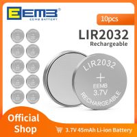 EEMB 10ชิ้นปุ่ม LIR2032 2032 3.7V ชาร์จได้45Mah ถ่านลิเธียมแบตเตอรี่เหรียญสำหรับนาฬิกากุญแจรถ