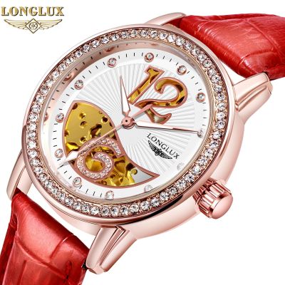 LONGLUX Long Li and hollow out leather drill watch full automatic mechanical female table shell surface water-resistant wholesale