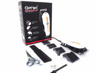 Gemei ปัตตาเลี่ยนแบบมีสาย หางเหลือง GM-1017 สำหรับช่างตัดผมมืออาชีพ หัวตัดสเตนเลสใหญ่ ใบมีดเซาะร่อง กว้าง 4.5 ซม. ลับคมได้ มีครีบปรับระดับ แถมฟรี++หวีรองตัด 4 ขนาด 3,6,9,12 มม. กรรไกร หวีช่างตัดผม - สีขาว