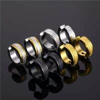 [COD] quantity of goods the factory Congyou male and female earring set hand polished titanium steel 4x9 steps sand surface earrings ear clip