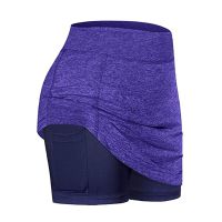 2 In 1 Tennis Skirt Sport Fitness Skorts Running Yoga Skirt High Waist Quick Drying Anti Exposure Short Skirts Workout Clothing