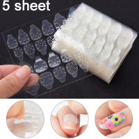 TWINKLE1 5 SheetPack False Nail Stickers Transparent Nail Art Fake Nail Tips For Press On Nails Adhesive Tabs Easy Application Double-Sided Tapes Crystal Jelly Tape Clear