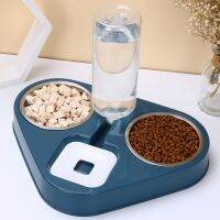 Dog Cat Feeder Bowl Automatic Drinking Bowl With 500ML Dog Water Bottle Cat Food Bowl Pet Stainless Steel Double Bowl 3 Bowls